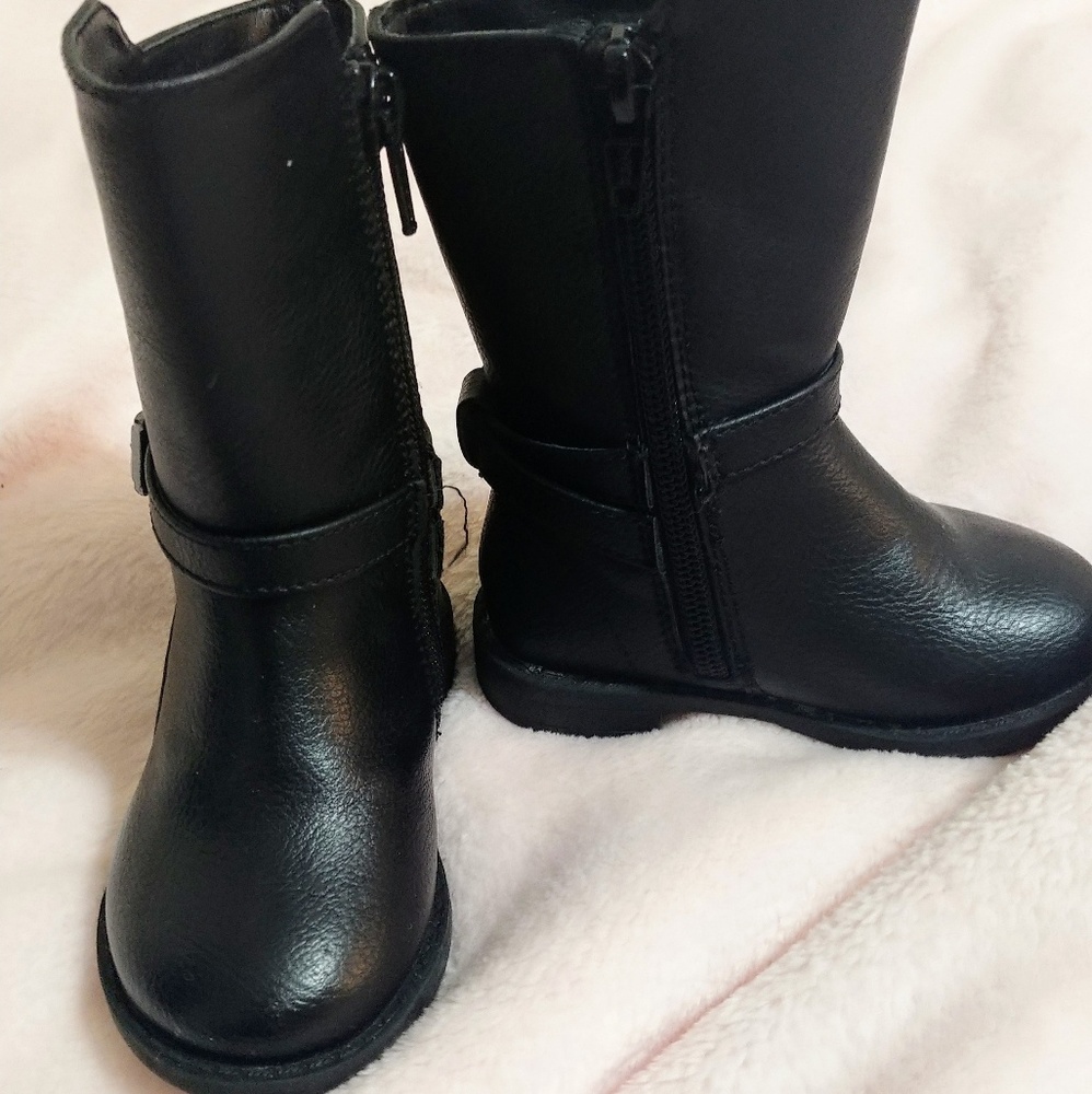 Children faux leather riding boots